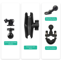 GPS action camera moto support guidon base vente en gros alliage d'aluminium 1/4 hot shoe adaptateur caméra vélo support trépied adaptateur