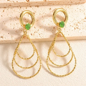 Pendientes de moda Jingciren Boutique, diseño geométrico exagerado de tres capas con degradado, en caja de regalo elegante. - Product Image 4