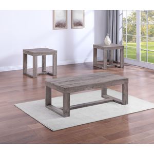 DB Contemporary End Table for Living Room 1pc Rustic <b>Brown</b> Gray <b>Tan</b> Finish Wooden Furniture - Product Image 5
