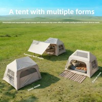 Tente pneumatique Zentopia professionnelle 2-en-1 avec auvent intégré, prête à l'emploi quatre saisons, 3000 mm, imperméable et coupe-vent