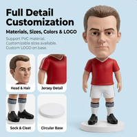Figurine articulée OEM personnalisée pour sports d'action, design d'équipe, en PVC/ABS, joueur de football de dessin animé, statue qui bouge la tête, collection de marchandises pour fans