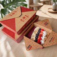 Eco-vriendelijke fastfood papieren doos, kraft, opvouwbaar, wegwerpbaar, met sluitlip, lunchbox, OEM aangepaste logo bulk voedselverpakking