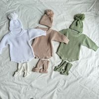 Ensemble cadeau personnalisé de vêtements pour bébé en coton biologique, pull, tenue de rentrée à la maison pour nouveau-né fille, vêtements en tricot