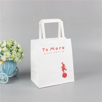 Sac en papier kraft brun avec poignées plates, emballage à emporter pour la livraison au restaurant, design personnalisé, 100 pièces