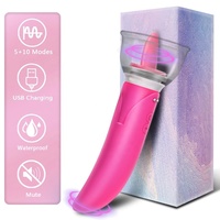 Vibromasseur double tête pour clitoris et point G, jouet sexuel pour femmes, avec fonction de léchage de langue et de massage des seins