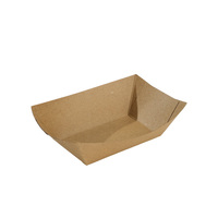 Plateau rectangulaire biodégradable en papier kraft de qualité alimentaire pour usage en restaurant, pour snacks et aliments frits, 4oz et 32oz, personnalisable en gros