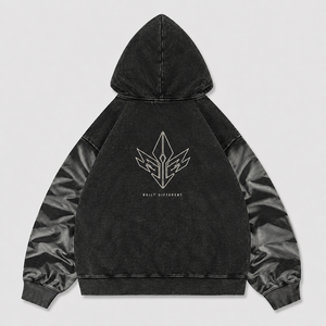 Sudadera con Capucha Personalizada de 450 g/m² con Efecto Desgastado por el Sol, 100% Algodón, Felpa Francesa, Mangas en Contraste, Estampado Gráfico, Corte Holgado, Estilo Urbano para Hombre - Product Image 2