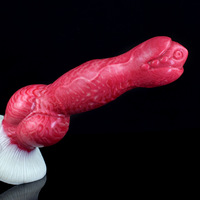 Dildo de silicona platino con ventosa, suave, impermeable, juguete sexual para mujer, con forma de animal, brillante, espiralado, flexible, plug anal, sex shop