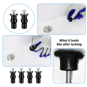 Bulloni per sedile WC da 10 mm <span class=keywords><strong>con</strong></span> dadi in gomma espandibile, accessori universali per sedili WC <span class=keywords><strong>con</strong></span> montaggio superiore, adatti alla maggior parte dei sedili WC. - Product Image 6