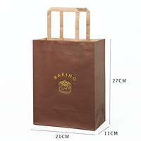 Sacs à Emporter Personnalisés en Papier Kraft avec Poignées pour Bentos, Boissons, Boîtes à Gâteaux, Sandwiches, Articles de Boulangerie – Emballage de Livraison Alimentaire