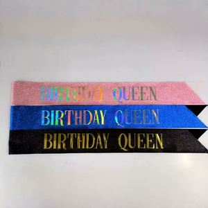 Banda de Feliz Cumpleaños para Niña, Diseño de Reina, con Letras Decoradas con Lentejuelas, para Bodas, Sorpresas, Fiestas, Regalos Divertidos para Mujeres - Product Image 5
