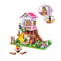 Moc DIY Maison dans les Arbres avec Toboggan Blocs de Construction Jouets d'Assemblage pour Enfants Cadeaux Décoratifs pour Filles