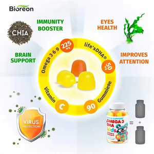 Gummies véganes biologiques à faible teneur en sucre et riches en antioxydants et en oméga-3 <span class=keywords><strong>DHA</strong></span> pour enfants - Complément alimentaire pour enfants en marque privée - Product Image 3