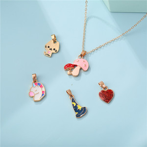 Collana con Ciondolo Fai-da-Te a Forma di Gelato Arcobaleno, Charm Dorato per Bambine - Product Image 1
