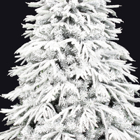Sapin de Noël artificiel vert floqué 5 pieds 6 pieds 7 pieds 8 pieds PE PVC avec base debout Utilisation intérieure personnalisée