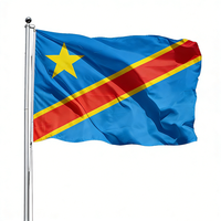 Événements de football mondial 2026 Impression sérigraphique 68D 90x150cm Drapeau de la République démocratique du Congo