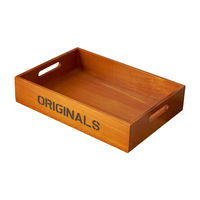 Plateau de rangement en bois de style japonais fait main vintage avec compartiments, finition teintée antique, ornement artisanal de bureau pour la décoration intérieure et les cadeaux