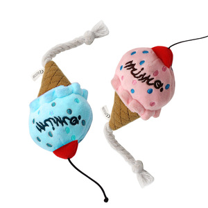Toptan eko dostu sevimli Fast Food tavuk dondurma yumuşak dayanıklı Squeaky Pet peluş oyuncak köpek - Product Image 2