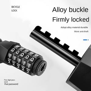 Antivol universel en alliage pour moto et vélo, avec anneau en cuir, antivol à code robuste pour VTT et batterie de voiture électrique - Product Image 2