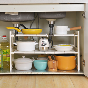 Hot Sale 2 Tier <strong>Kitchen</strong> <strong>Sink</strong> <strong>Storage</strong> Removable Extendable Fold Space Saving Under <strong>Sink</strong> Organizer Under <strong>Sink</strong> <strong>Storage</strong> - Product Image 1