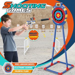 KSF 2025 NOUVEAU Kit de jeu de tir électronique numérique avec cibles rondes et 2 pistolets lance-fléchettes en mousse pour enfants - Product Image 3