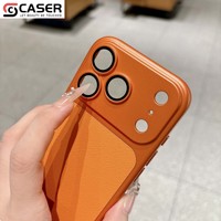 Étui de téléphone en cuir PU de couleur unie simple avec film de protection d'objectif intégré, antichoc, luxe, couleur originale, pour iPhone 11-18