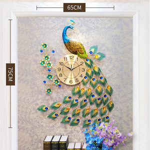 Orologio da soggiorno con <span class=keywords><strong>pavone</strong></span> di design europeo orologio da parete con decorazione moderna creativa <span class=keywords><strong>pavone</strong></span> al quarzo - Product Image 6