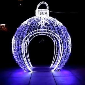 Decoración Navideña Comercial para Exteriores, Adorno Gigante en Forma de Bola Iluminado en 3D, Luces con Motivo de Arco para Centros Comerciales - Product Image 6