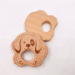Natural no tóxico de madera de haya bebé mordedor mapache/erizo/pug/cebra Animal formas los dientes juguete para el bebé - Product Image 5