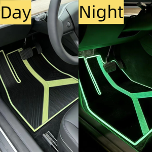 Alfombrillas de Lujo de Látex para <span class=keywords><strong>Tesla</strong></span> Model Y 2024, Juego Completo, Inodoras, Ecológicas, Impermeables, Fáciles de Limpiar, Antideslizantes - Product Image 4