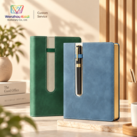 Carnet d'affaires personnalisé avec logo, écologique, avec boucle à stylo encastrée, bord élastique, vente en gros