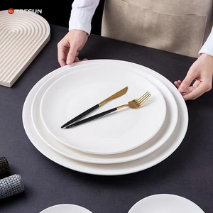 <b>Ceramic</b> Porcelain Dinner <b>Plates</b> with Custom Design Personalized Logo Restaurant Use Dishwasher & Microwavable Safe - Product Image 3