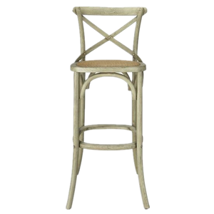 Tabouret classique en bois de chêne massif, <span class=keywords><strong>chaise</strong></span> de café à dossier croisé - Product Image 3