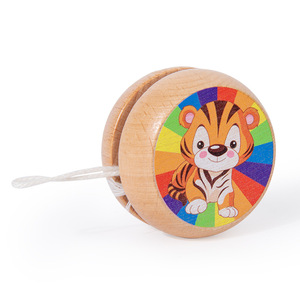 Mini yo-yo en bois en forme de tambour, motif dinosaure, jouet rotatif vintage pour enfants, idéal pour les fêtes, commande en gros - Product Image 6