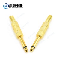 Connecteur audio plaqué or 1/4mm jack 6.35mm mâle 6.5mm pour microphone stéréo mono broche métallique pour projets audio de bricolage