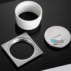 Wesda phòng tắm có thể điều chỉnh tầng cleanout dày lên vuông vòi hoa sen xả Bìa kiểm tra cổng thoát nước Sàn thép không gỉ - Product Image 2