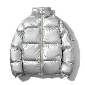 Wholesale Men's Coated <b>Stand</b> Collar Puffer Jacket Contemporary Streetwear Eco-Friendly Heavy <b>Weight</b> for US Luxury Labels - Product Image 1