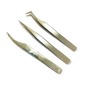 Pince à épiler antistatique en acier inoxydable écologique ASAP à pointe incurvée pour extensions de cils et maquillage des yeux - Product Image 1