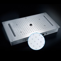 Micck — pomme de douche plafonnier en acier inoxydable 304, pommeau de bain effet pluie, cascade, Spa, chromé, système de douche LED