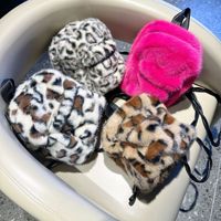 Nouvel Arrivage Sac à Main Doux en Fausse Fourrure Imprimé Léopard, Sac Bandoulière Polyvalent Tendance pour Femme, Logo Personnalisé