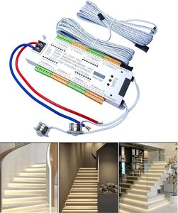 Sensor de Movimiento PIR <span class=keywords><strong>HELAN</strong></span>, Regulador de Iluminación para Escaleras de 32 Pasos, Controlador Automático Inteligente para Tiras LED con Carga Máxima de 350W, Garantía de 2 Años - Product Image 1