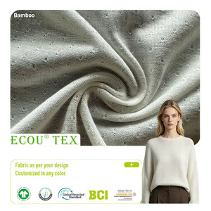 Tessuto <span class=keywords><strong>Jersey</strong></span> in Fibra di Bambù Certificato GRS GOTS 115gsm 180cm Antibatterico Traspirante Ordini Personalizzati Vendita all'Ingrosso - Product Image 1