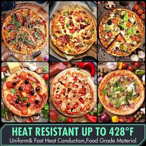 Perforated Round <b>Baking</b> <b>Tray</b> Carbon Steel Non-Stick Eco-Friendly Durable Pizza Crisper Pan - Product Image 5
