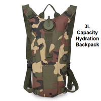 Sac à dos d'hydratation avec poche à eau de 3 L, sac à eau tactique pour la randonnée, le vélo, la course à pied, la marche et l'escalade