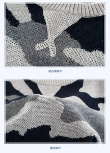 Vêtements d'hiver pour enfants, pull tricoté à motif camouflage pour garçon, vêtements d'extérieur en laine pour tout-petits, automne - Product Image 5