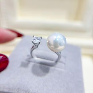 Support de bague en argent S925 WENCHI, accessoires DIY pour perles, perles rondes de 10 à 13 mm, bijoux fantaisie avec 11949 Chine - Product Image 3