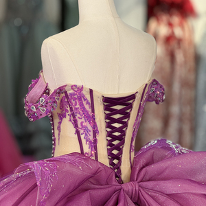 Vestidos de Quinceañera Brillantes Dy6891 con Lentejuelas, Apliques de Encaje y Cuentas, Vestido de Tul para Fiesta de Cumpleaños, Vestidos de 15 Años - Product Image 2