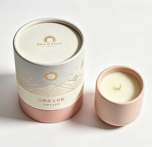Custom Craft Paper Tube with Gold <b>Foil</b> for Scented Candle Packaging Recyclable Hot Stamping Decorative Gift Box - Product Image 3