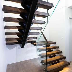 <span class=keywords><strong>Escalier</strong></span> <span class=keywords><strong>droit</strong></span> à poutre unique de luxe de haute qualité, fabriqué à Foshan par un fabricant chinois, avec marches en bois massif, pour l'habitat en Angleterre - Product Image 4