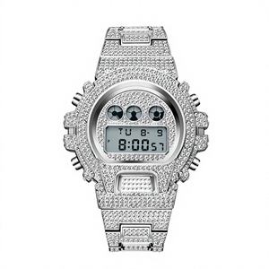 Reloj de Lujo para Hombre con Correa de Acero Inoxidable, Esfera con Indicadores, Diamantes y Circonitas, Marca Personalizada - Product Image 2